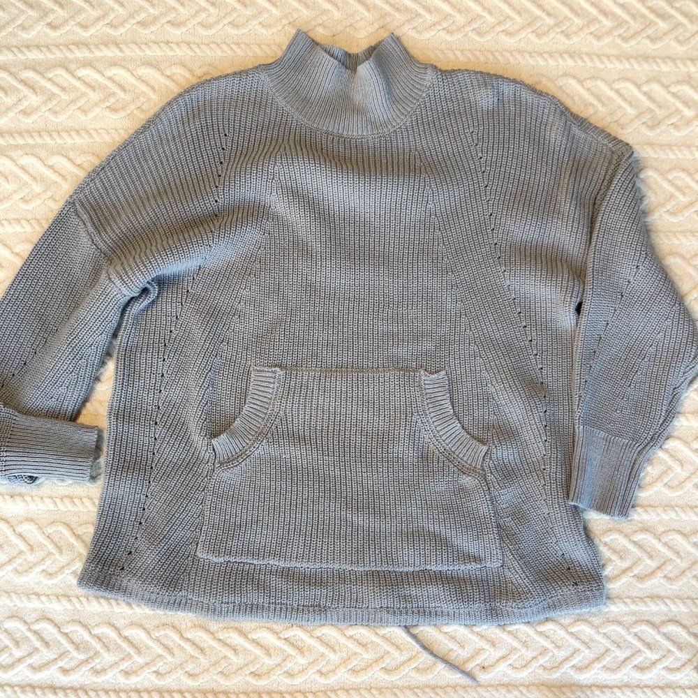 RDI Womens Mock Neck Kangaroo Pocket Tunic Sweater Size XL Pointelle Nordstrom - Picture 8 of 8